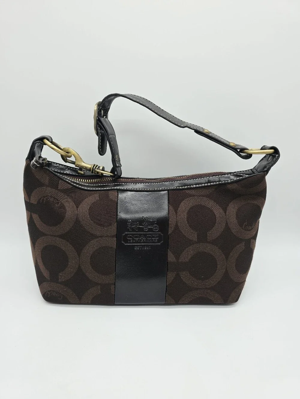 COACH Y2K Vintage Mini Small Demi Zip Top Handle Satchel Canvas RARE
